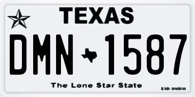 TX license plate DMN1587