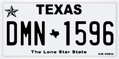 TX license plate DMN1596