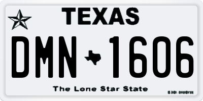 TX license plate DMN1606
