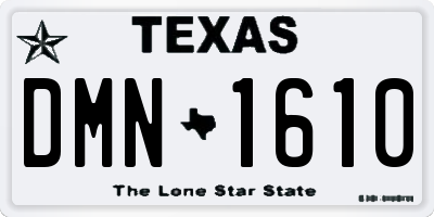 TX license plate DMN1610