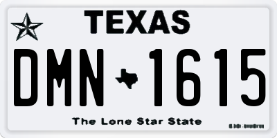 TX license plate DMN1615