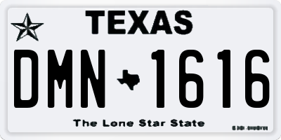TX license plate DMN1616
