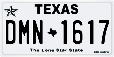 TX license plate DMN1617