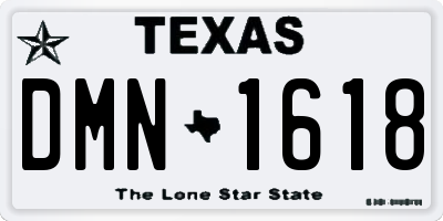 TX license plate DMN1618