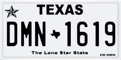 TX license plate DMN1619