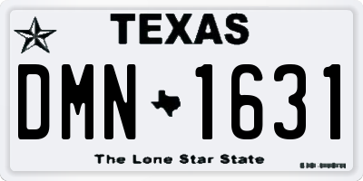TX license plate DMN1631