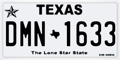 TX license plate DMN1633