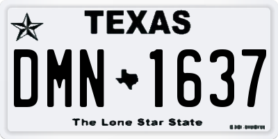 TX license plate DMN1637