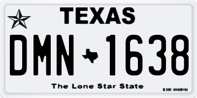 TX license plate DMN1638