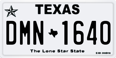 TX license plate DMN1640