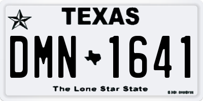 TX license plate DMN1641
