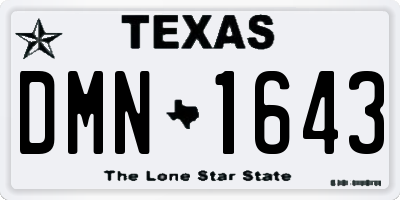 TX license plate DMN1643