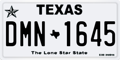 TX license plate DMN1645