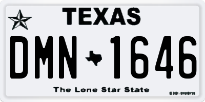 TX license plate DMN1646