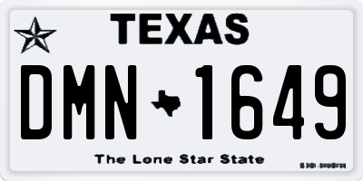 TX license plate DMN1649