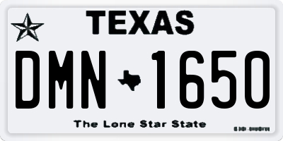 TX license plate DMN1650