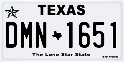 TX license plate DMN1651