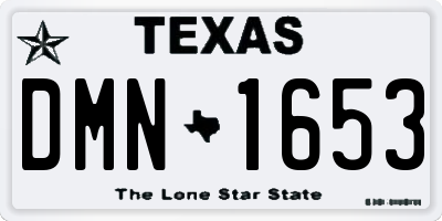 TX license plate DMN1653