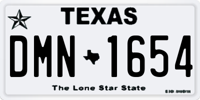 TX license plate DMN1654