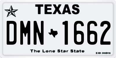TX license plate DMN1662