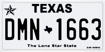 TX license plate DMN1663