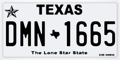 TX license plate DMN1665