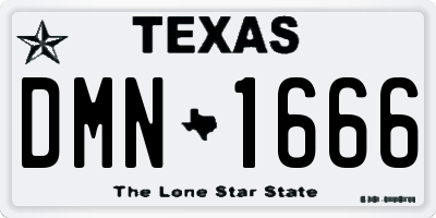 TX license plate DMN1666