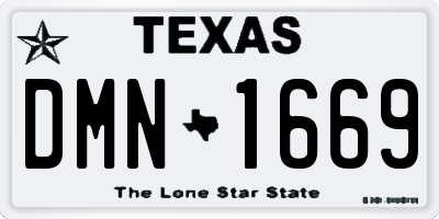 TX license plate DMN1669