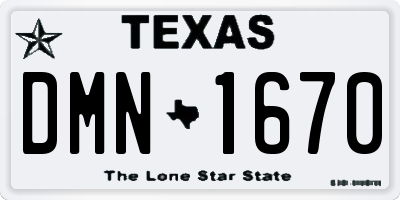 TX license plate DMN1670