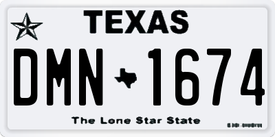 TX license plate DMN1674