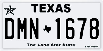 TX license plate DMN1678