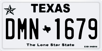 TX license plate DMN1679