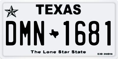 TX license plate DMN1681