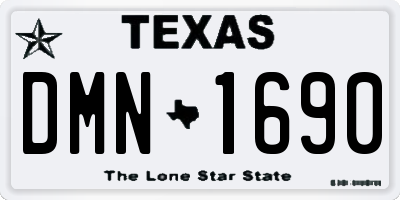 TX license plate DMN1690