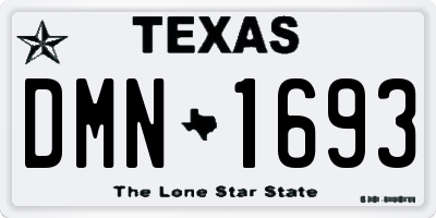 TX license plate DMN1693