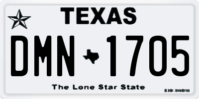 TX license plate DMN1705