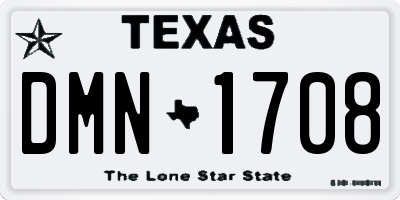 TX license plate DMN1708