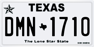 TX license plate DMN1710