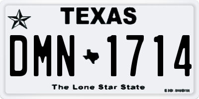 TX license plate DMN1714