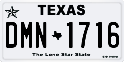 TX license plate DMN1716
