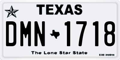 TX license plate DMN1718