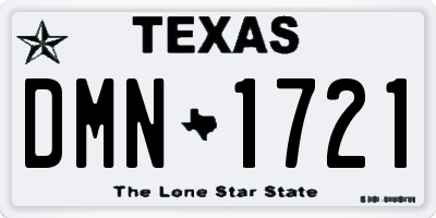 TX license plate DMN1721