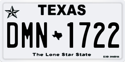 TX license plate DMN1722