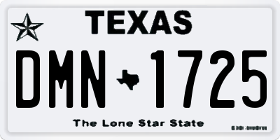TX license plate DMN1725
