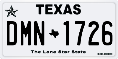 TX license plate DMN1726