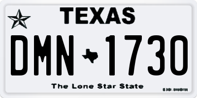 TX license plate DMN1730