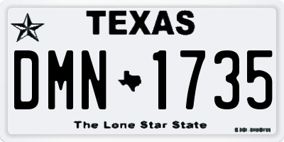 TX license plate DMN1735