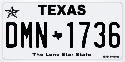 TX license plate DMN1736