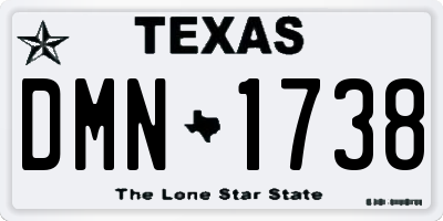 TX license plate DMN1738