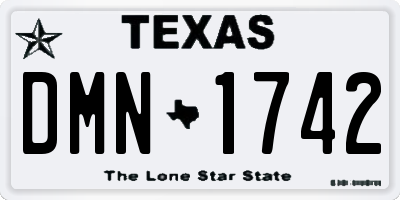 TX license plate DMN1742